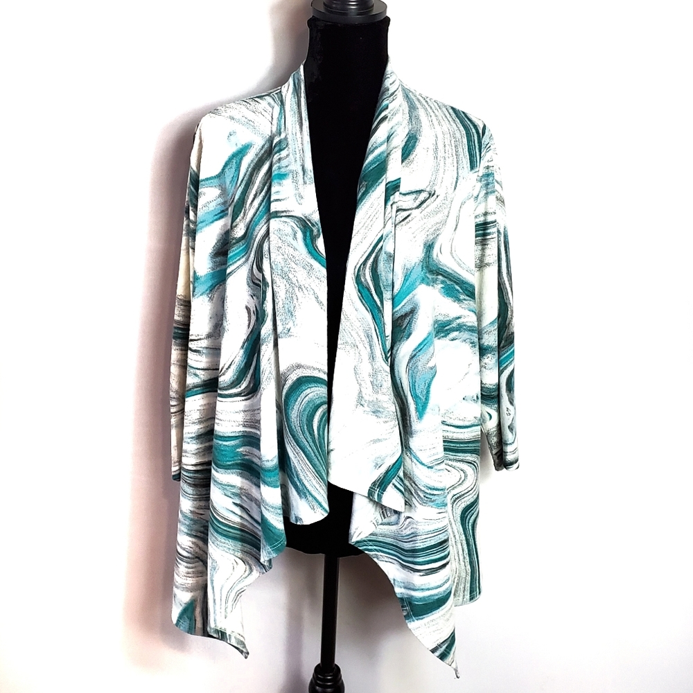 Easywear by Chico's Open Front Waterfall Cardigan
